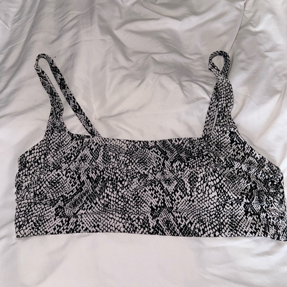 Snake print swim top